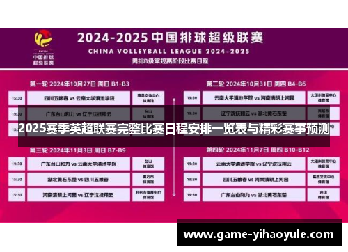 2025赛季英超联赛完整比赛日程安排一览表与精彩赛事预测