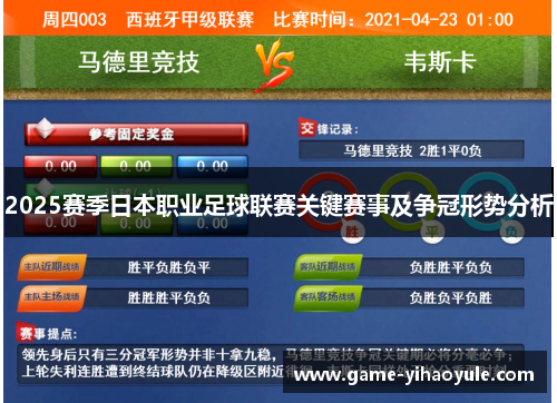 2025赛季日本职业足球联赛关键赛事及争冠形势分析